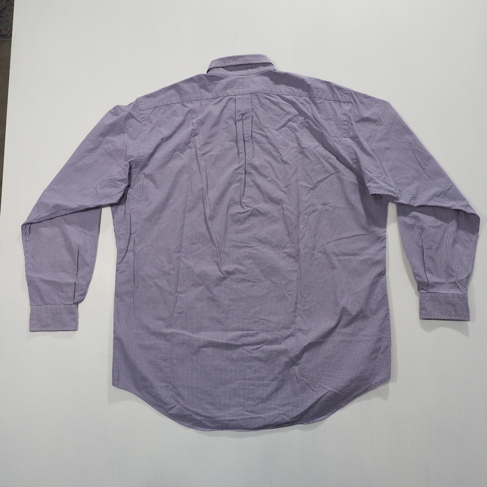Ralph Lauren Shirt Men Large Purple Gingham Check Long Sleeve Classic Fit Cotton - Picture 2 of 8